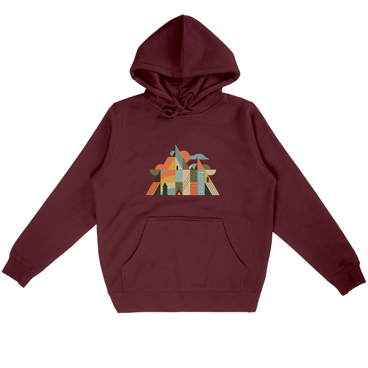 Sweat avec capuche Mountain Ligne Diag - face_bordeaux