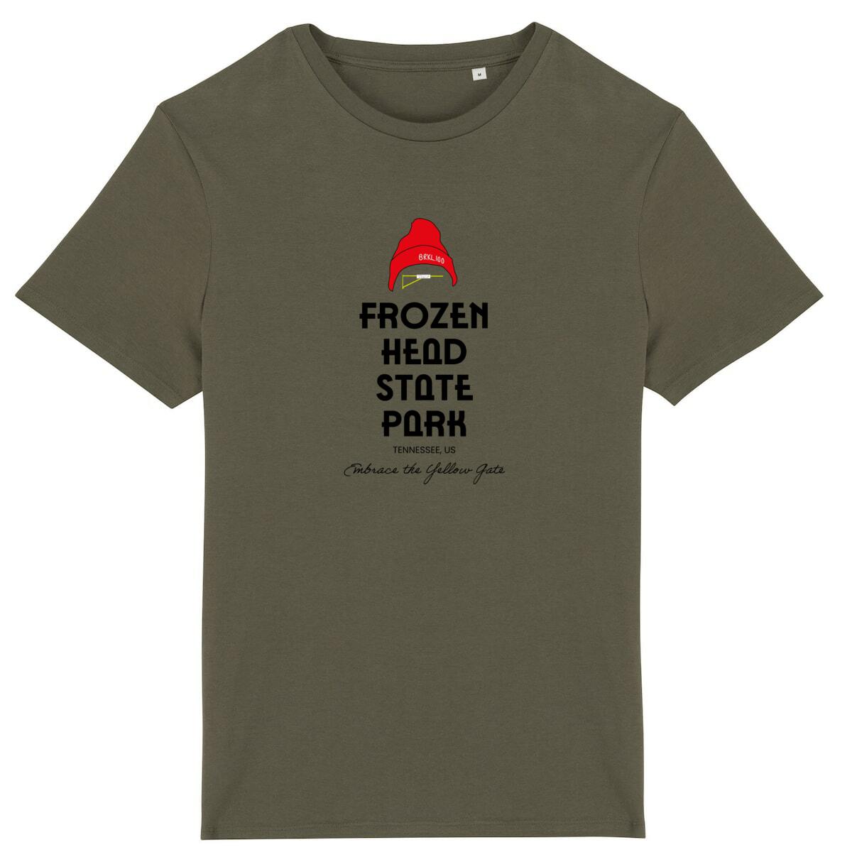 Détail du design : "Frozen Head State Park" et "Embrace the Yellow Gate".