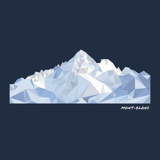 T-shirt Mont-Blanc Low Poly - Design Original pour les Amoureux de la Montagne