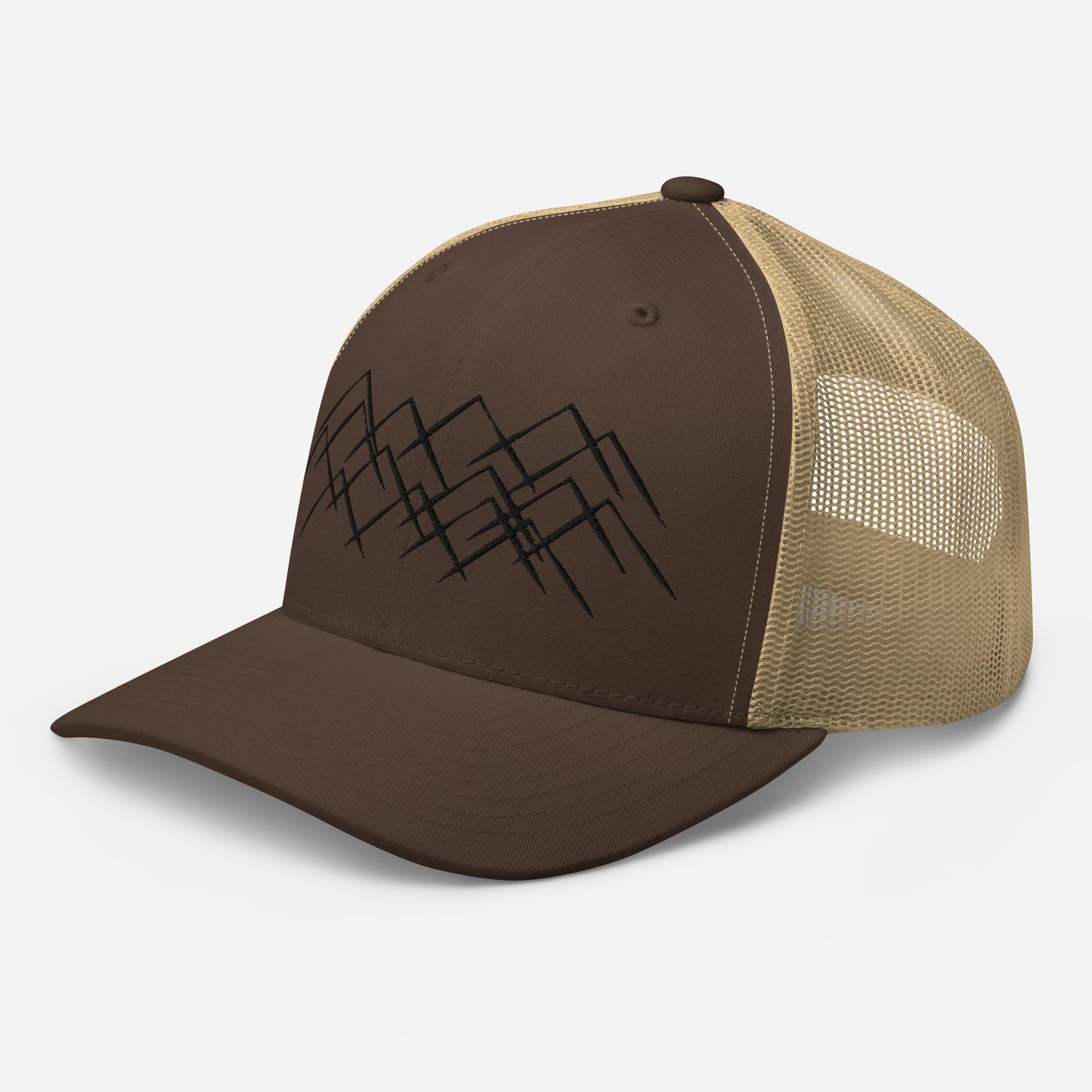 Casquette brodée marron pour amateurs de nature et montagne.