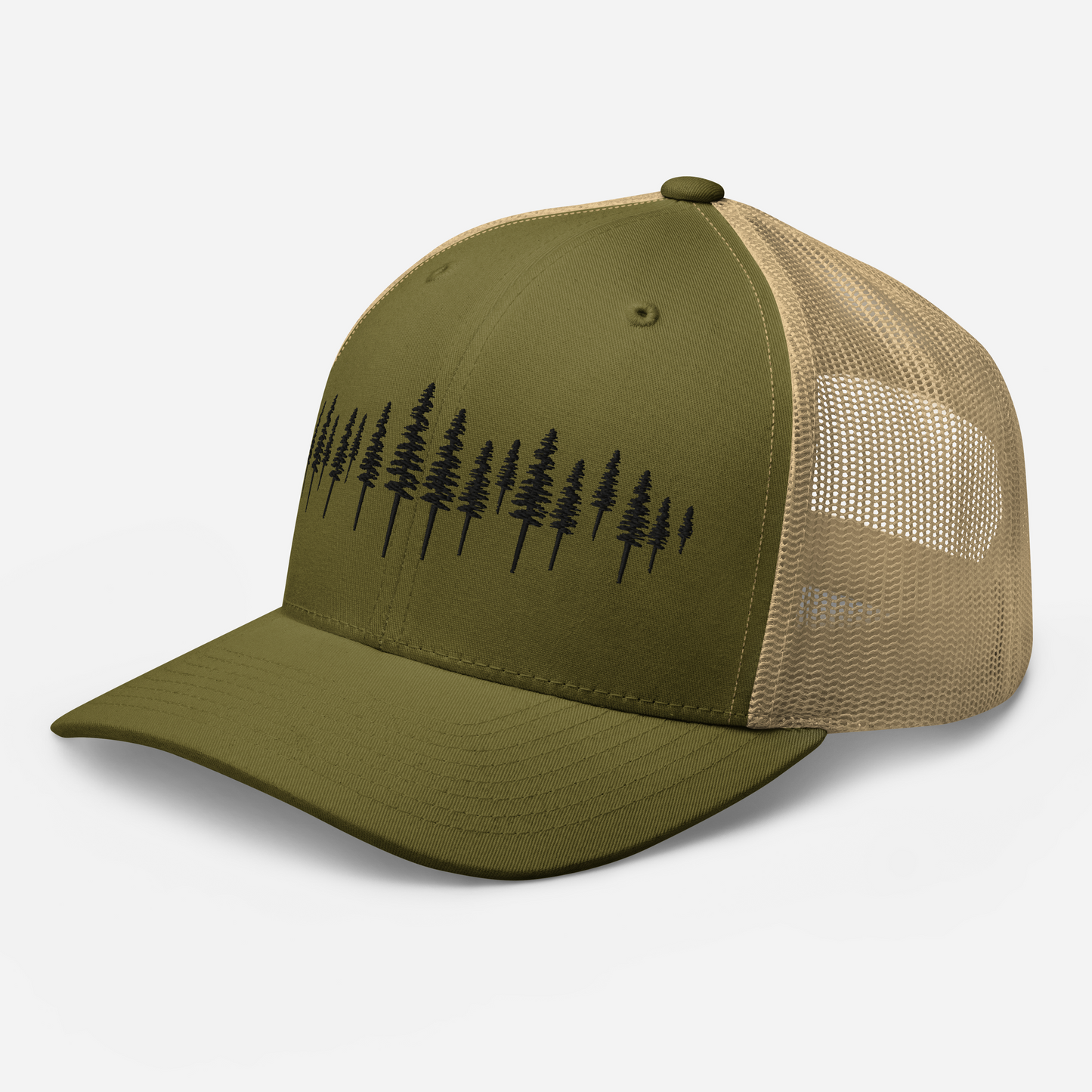 Casquette vert kaki Forêt de Sapins pour camping et exploration en montagne.