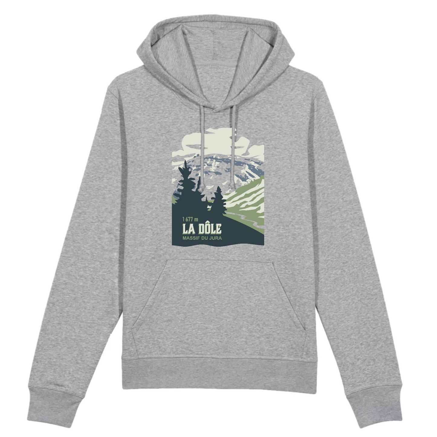 Gris Sweat Design La Dôle - Unisexe avec Capuche