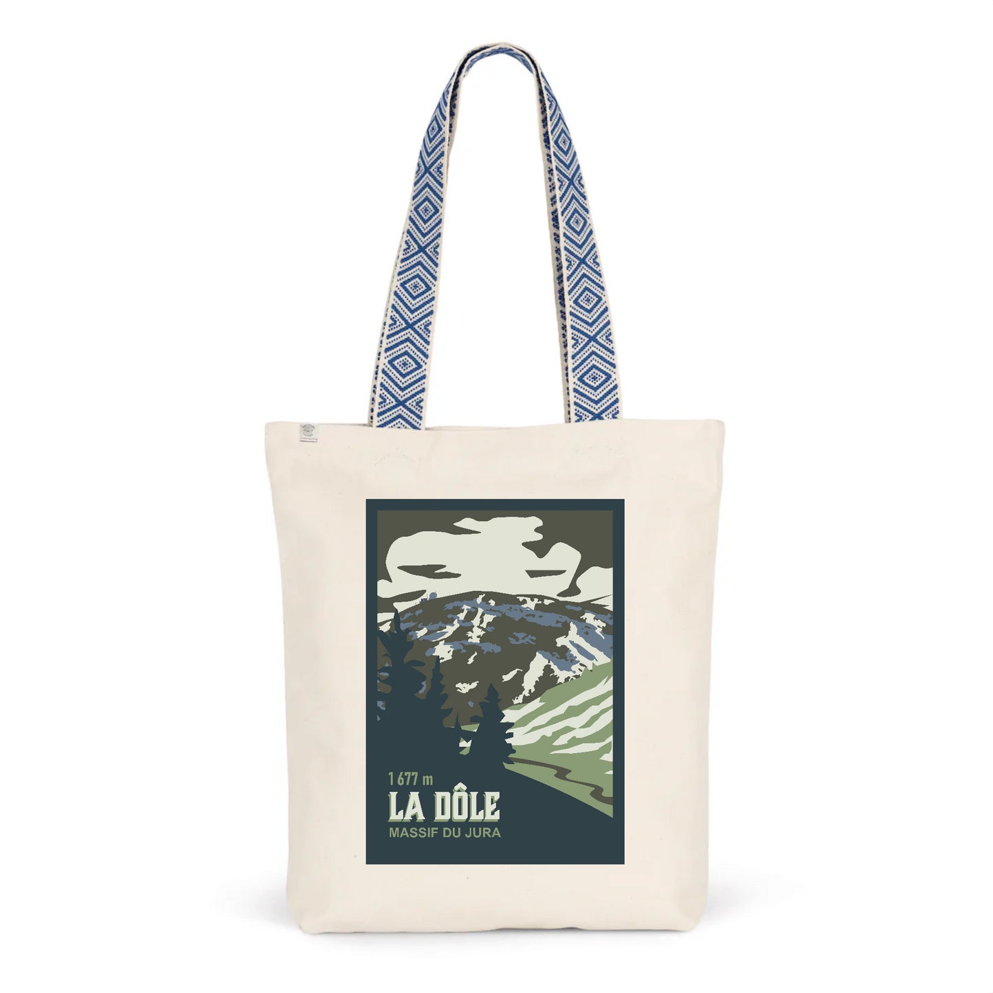 Sac ethnique Sommet de la Dôle - Design Montagnes du Jura - Bleu