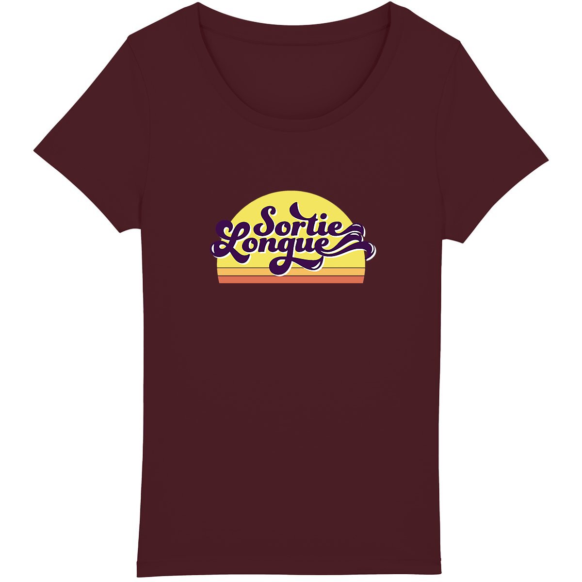 Coton bio et typographie vintage "Sortie Longue" pour t-shirt féminin