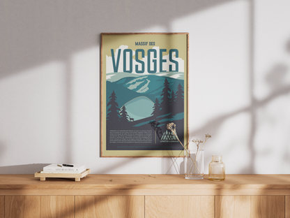 Affiche des Vosges pour décoration murale de chalet ou gîte, nature et montagnes