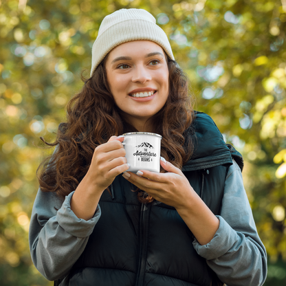 Mug en Métal Durable avec Design Montagnes et Sapins