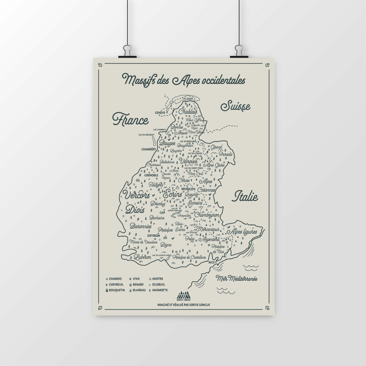 Affiche Alpes Occidentales - Massifs des Alpes Françaises