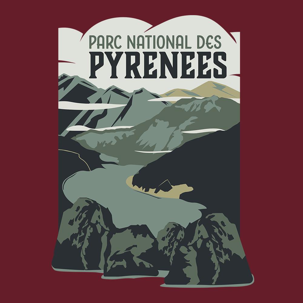 T-shirt Parc National des Pyrénées - Point de Vue du Pic de Néouvielle