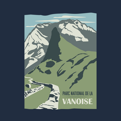 Évasion alpine sur t-shirt écoresponsable illustrant la Vanoise