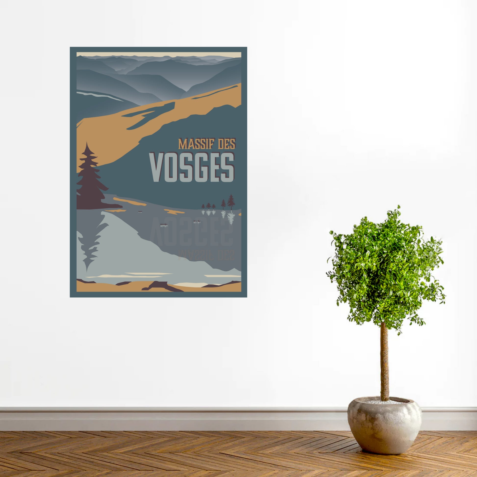 594x841 Affiche Massif des Vosges - Paysage pittoresque de l'Est de la France