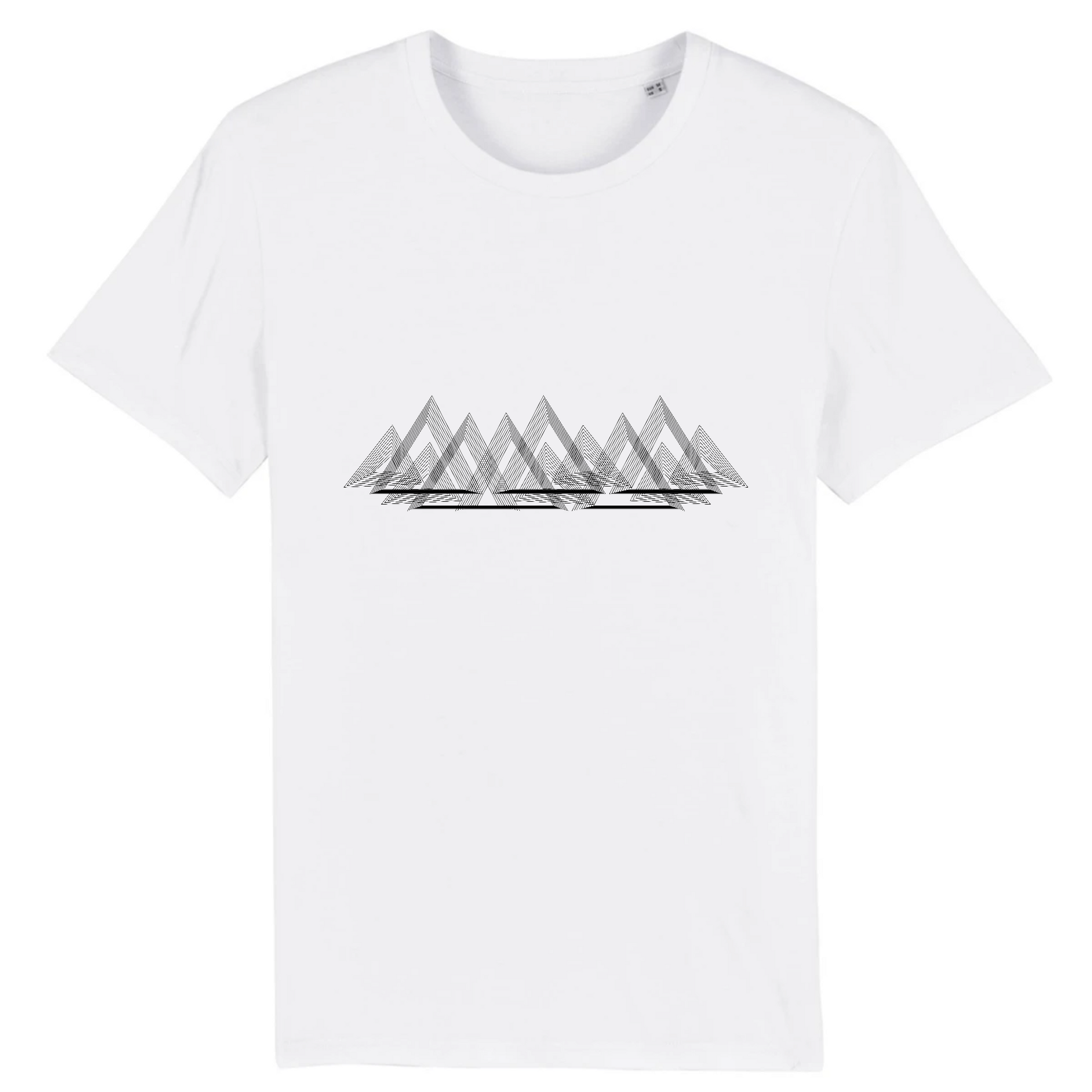 Blanc - T-shirt Design Montagnes Minimaliste
