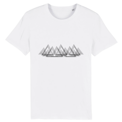 Blanc - T-shirt Design Montagnes Minimaliste