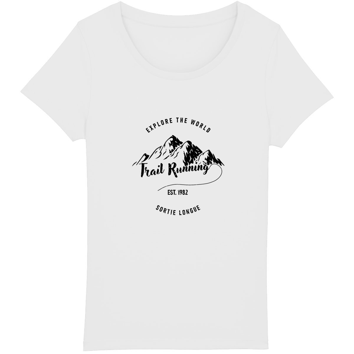 Design Trail Running sur t-shirt durable pour femmes actives