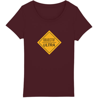 T-shirt de trail running femme avec message déterminé "Objectif Ultra"