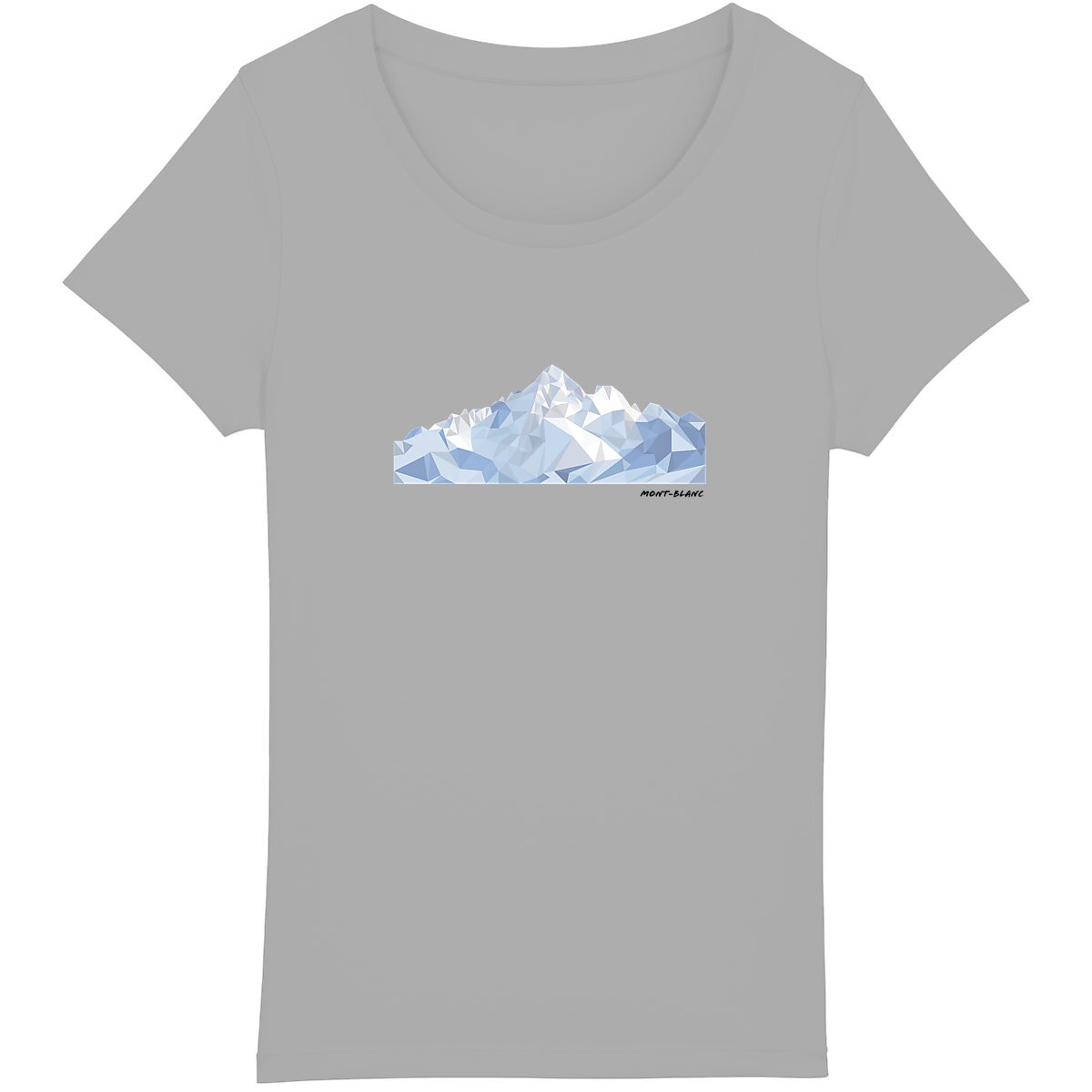 Élégance féminine avec t-shirt Mont Blanc Low Poly éco-responsable