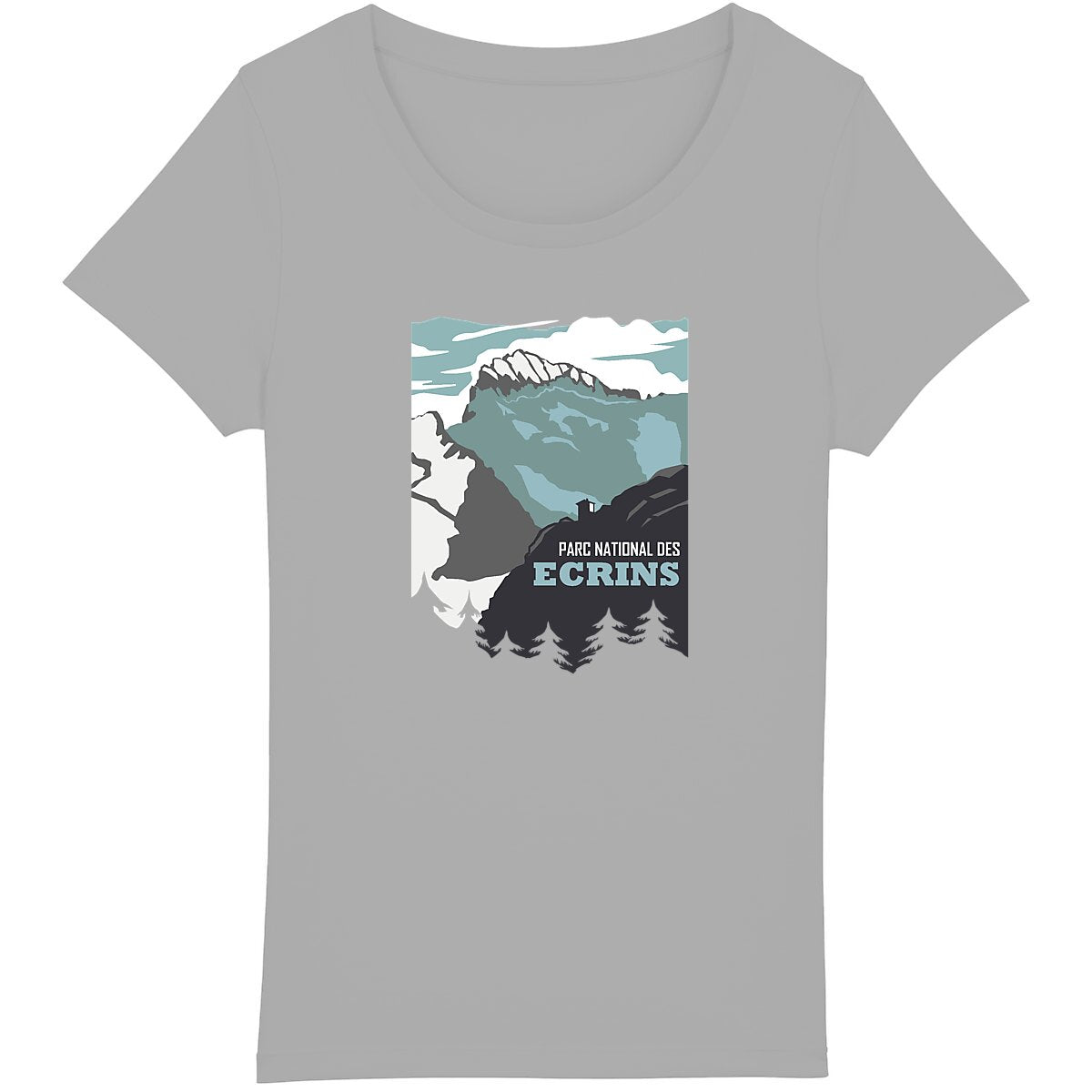 T-shirt éthique avec vue iconique des hautes montagnes des Écrins