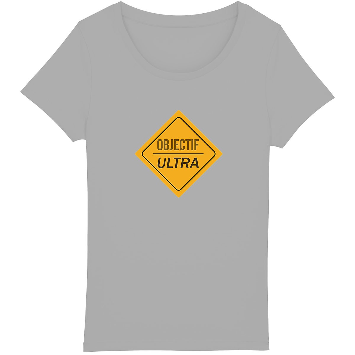 T-shirt femme écoresponsable avec inscription "Objectif Ultra"