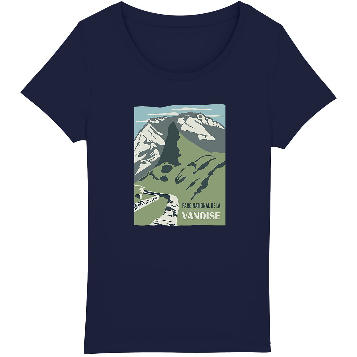 Vêtement féminin célébrant la nature majestueuse du Parc National de la Vanoise