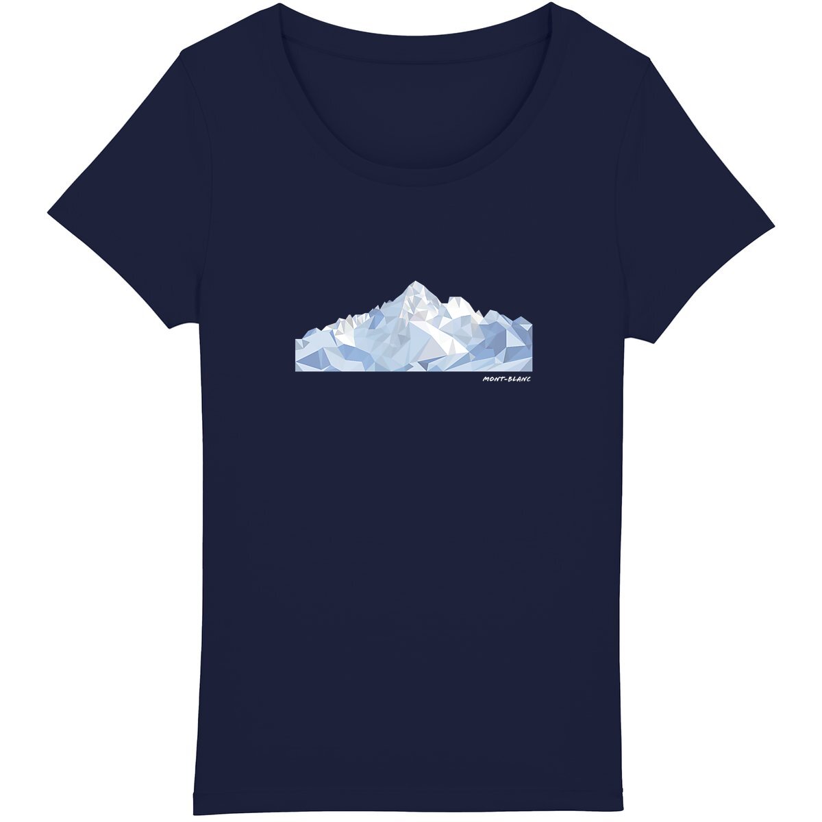 T-shirt élégant Mont Blanc en style Low Poly pour traileuse