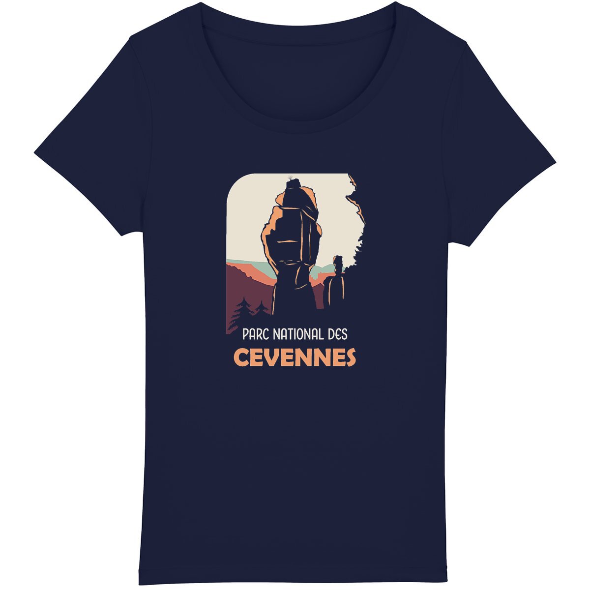 T-shirt coton bio femme inspiré par le Parc national des Cévennes