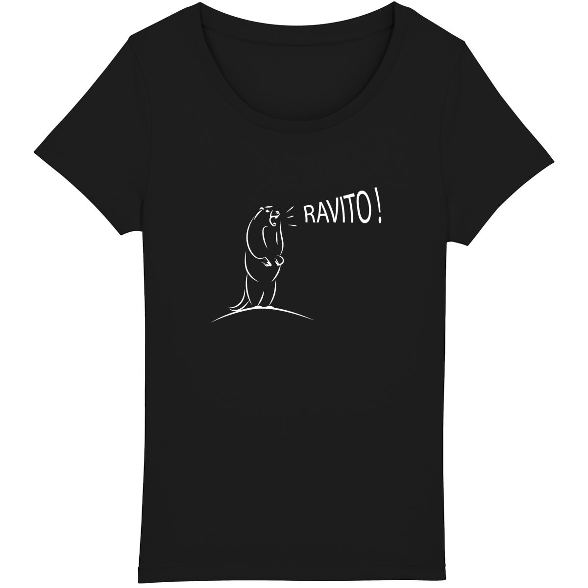 T-shirt femme avec marmotte adorable criant "Ravito!"