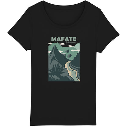 T-shirt femme bio avec vue panoramique du cirque de Mafate