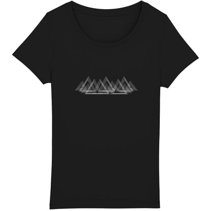 T-shirt femme éco-conçu avec montagnes minimalistes élégantes