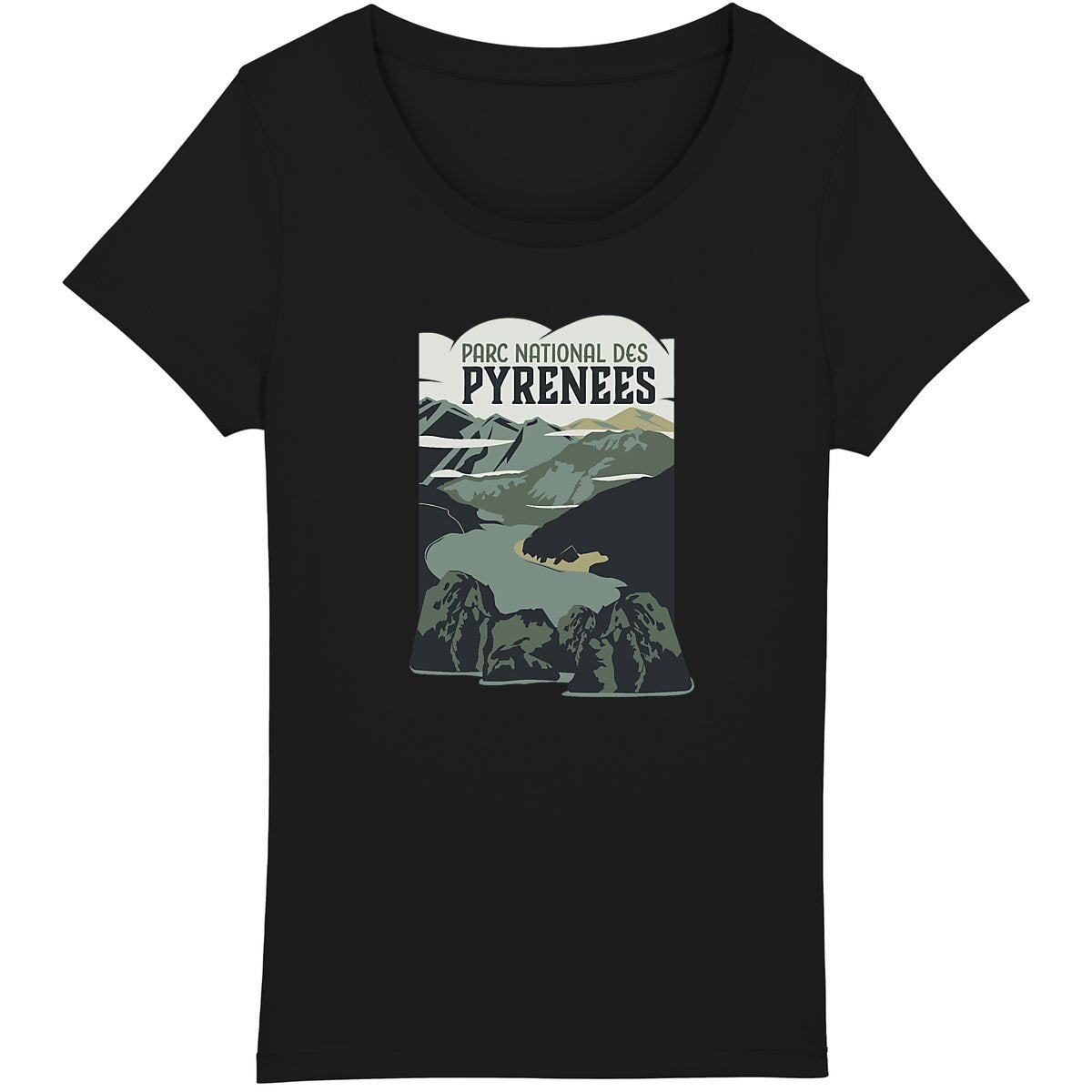 T-shirt écoresponsable avec vue du Parc National des Pyrénées