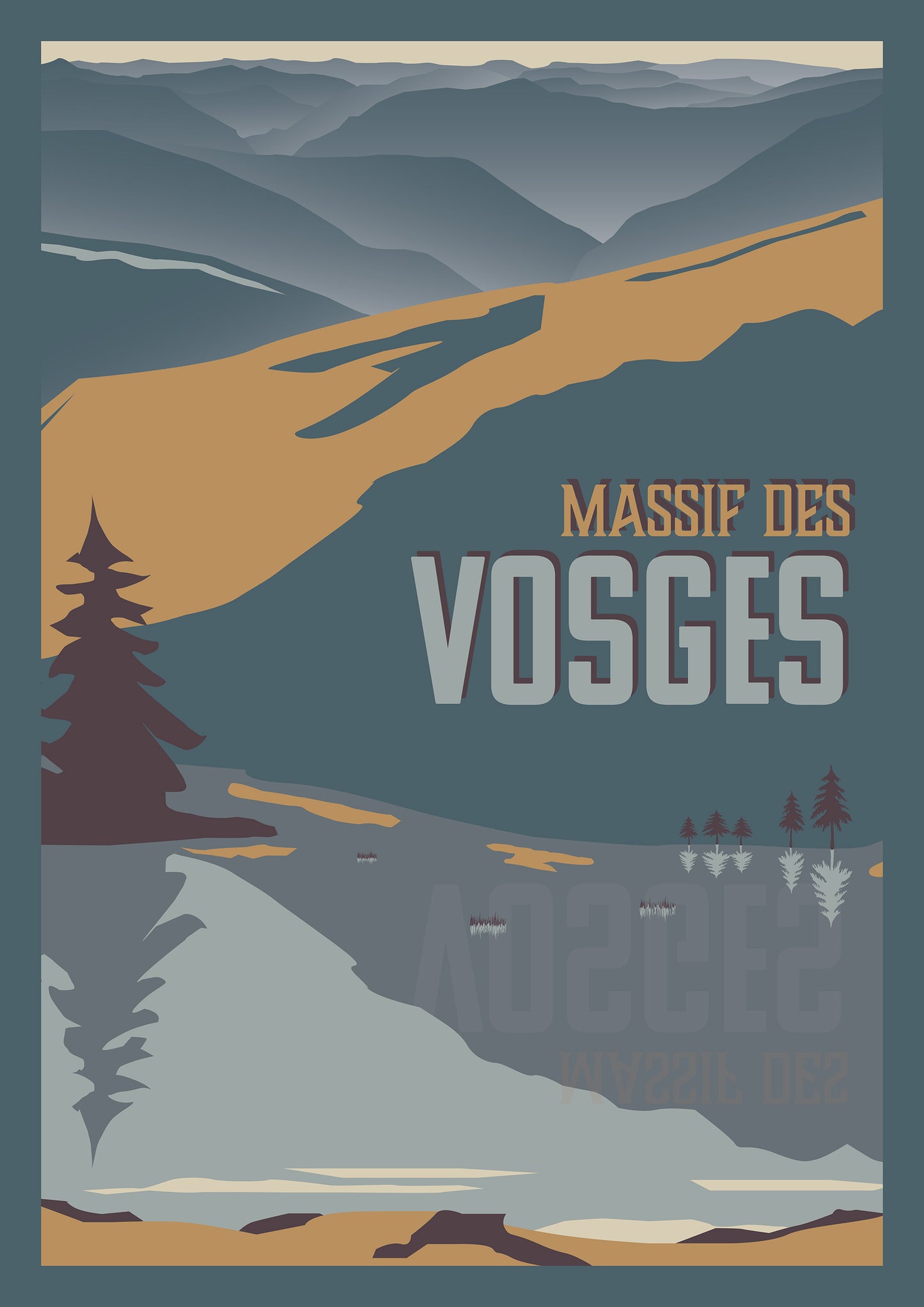 Vue panoramique du Massif des Vosges - Affiche de décoration murale