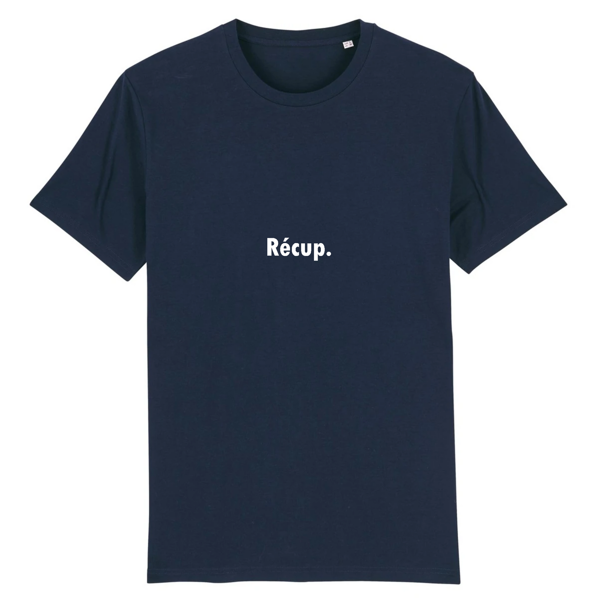 T-shirt unisexe Sortie Longue bleu marine avec inscription « Récup. », design minimaliste lié aux phases de récupération et de transition.